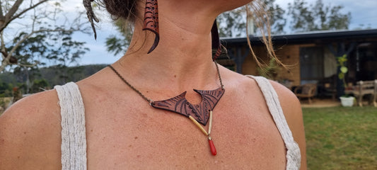 Tribal leather necklace