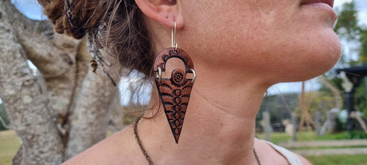 Tribal leather earrings