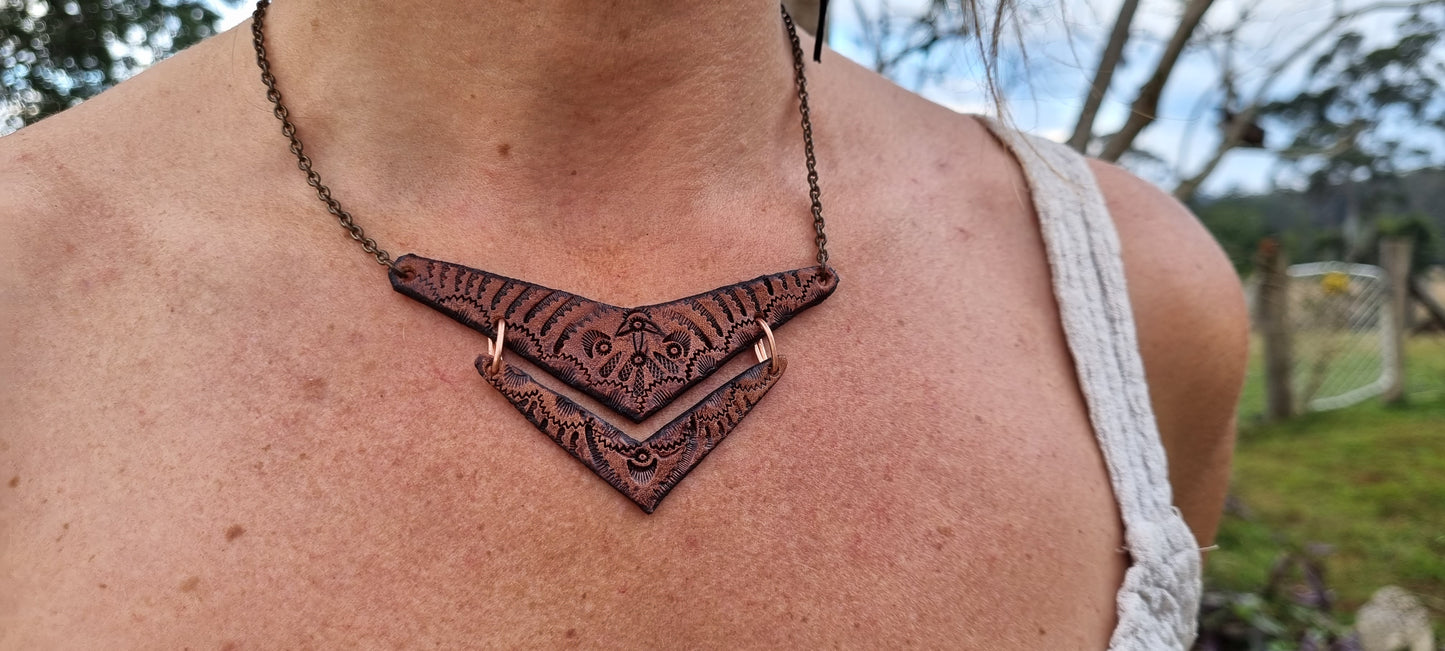 Tribal leather necklace