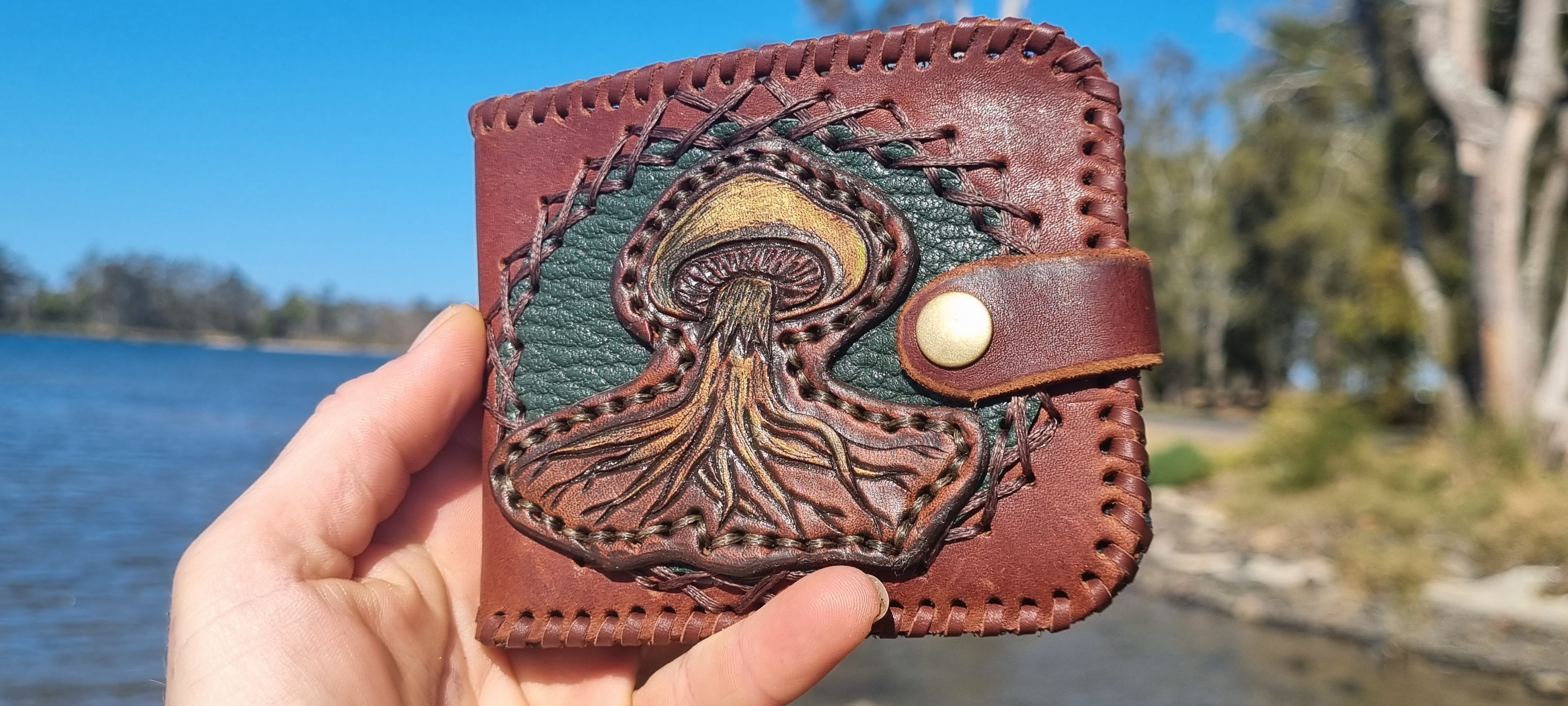 Custom carved wallet – Sacred Skins