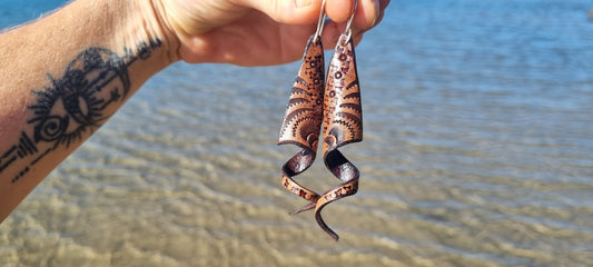 Tribal leather earrings