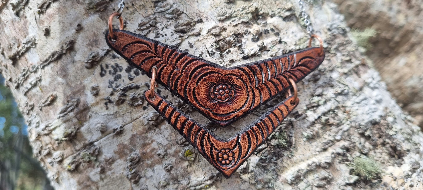 Tribal leather necklace