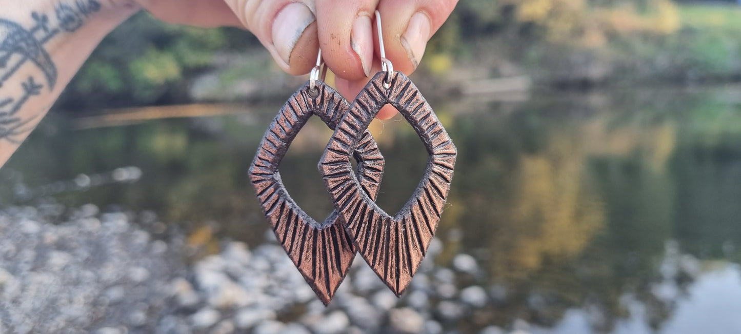 Tribal leather earrings