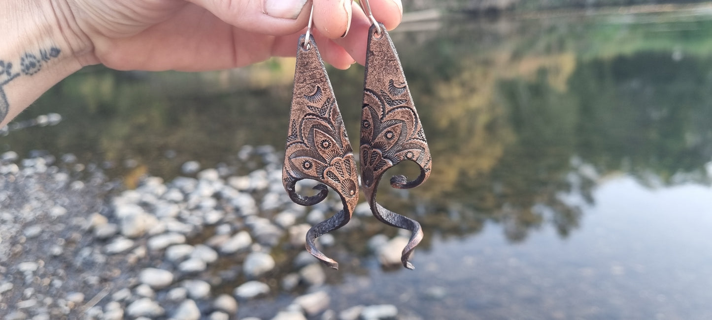 Tribal leather earrings