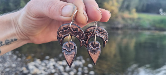 Tribal leather earrings