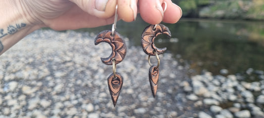 Tribal leather earrings