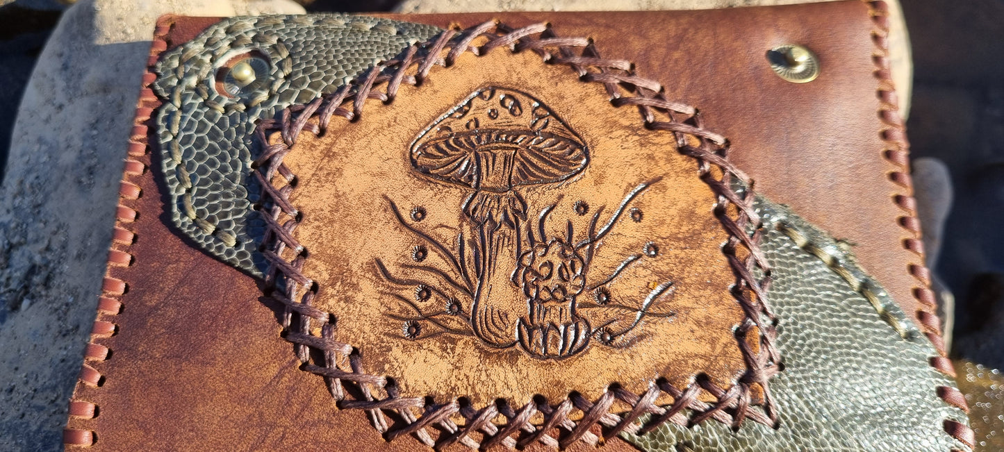 Carved tobacco pouch