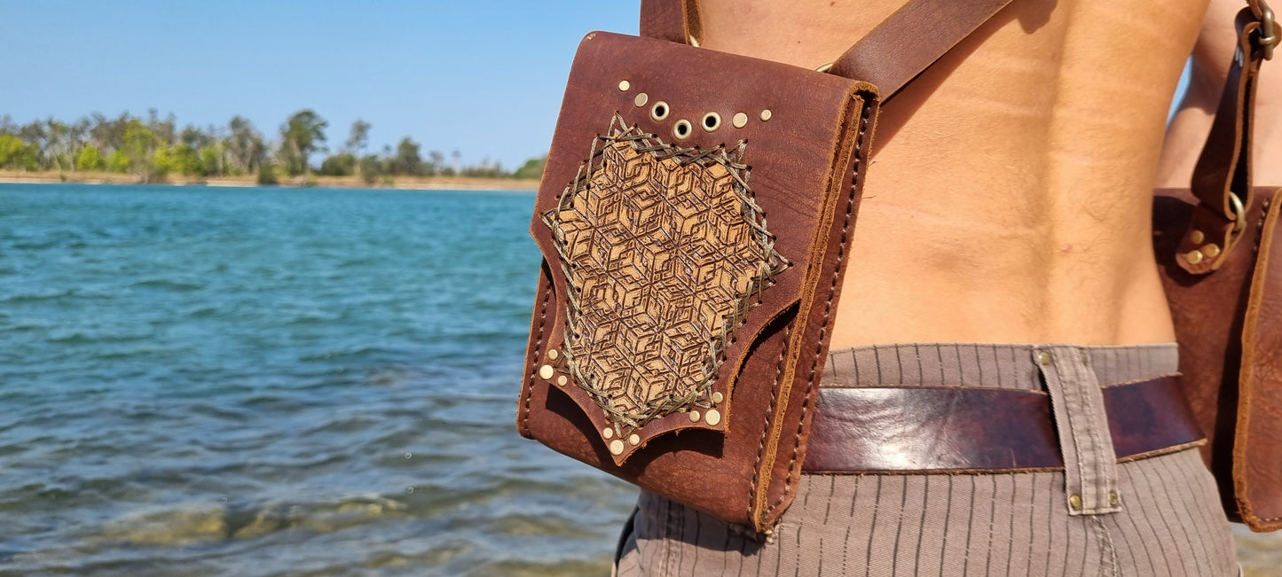 Carved Geometric Holster Bags