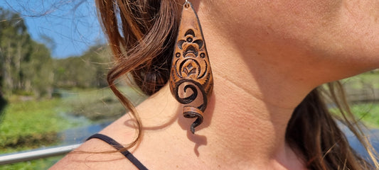 Tribal leather earrings