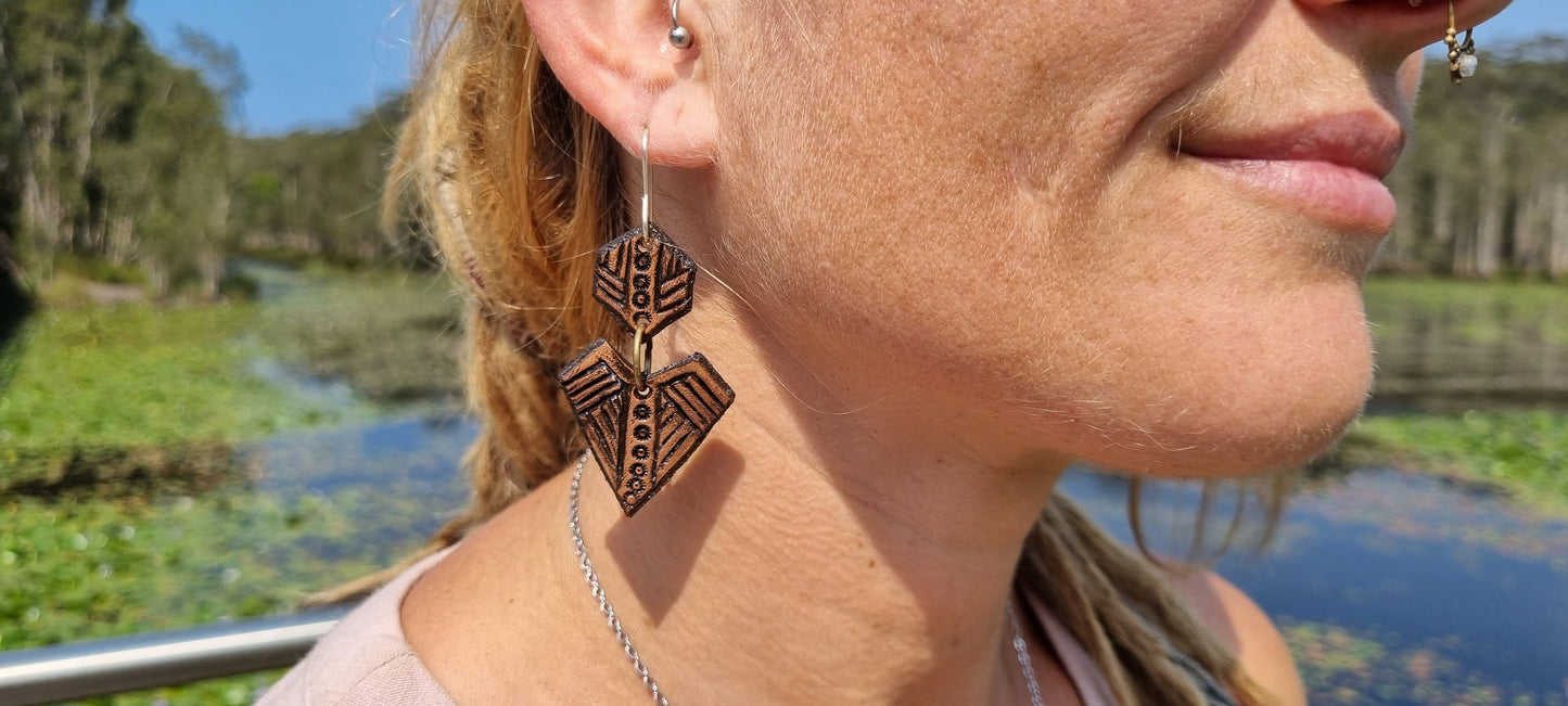 Tribal leather earrings