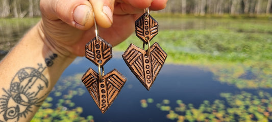 Tribal leather earrings