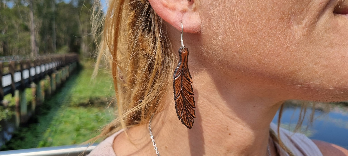 Tribal leather earrings