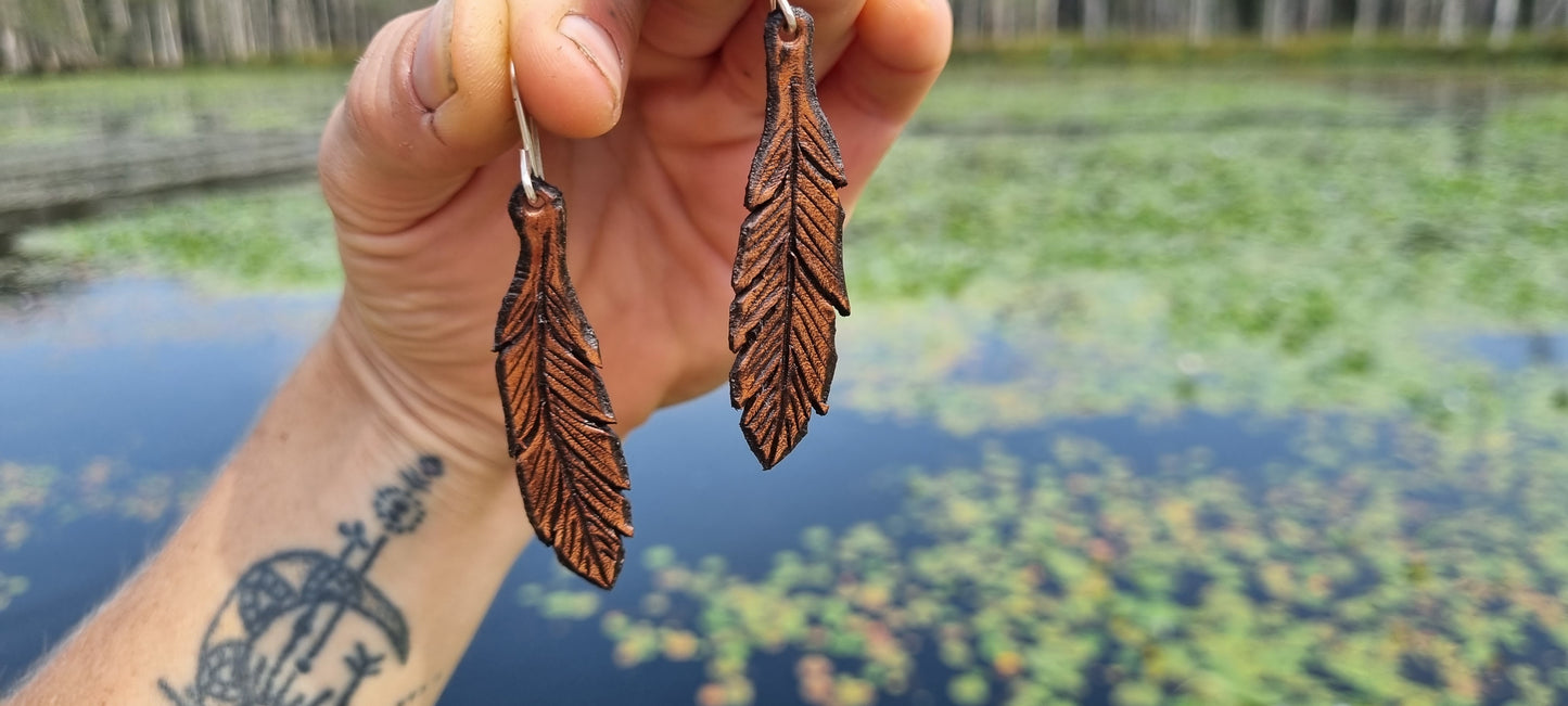 Tribal leather earrings