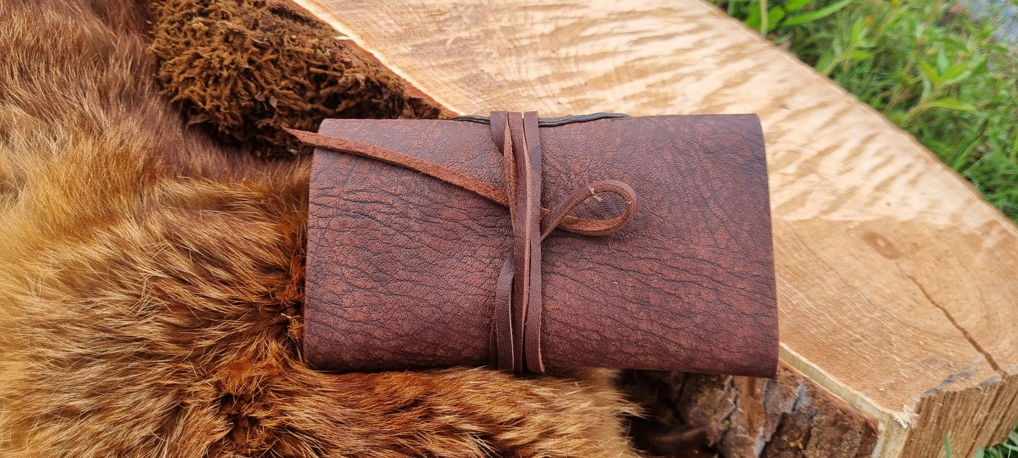 Carved scarob beetle tobacco pouch