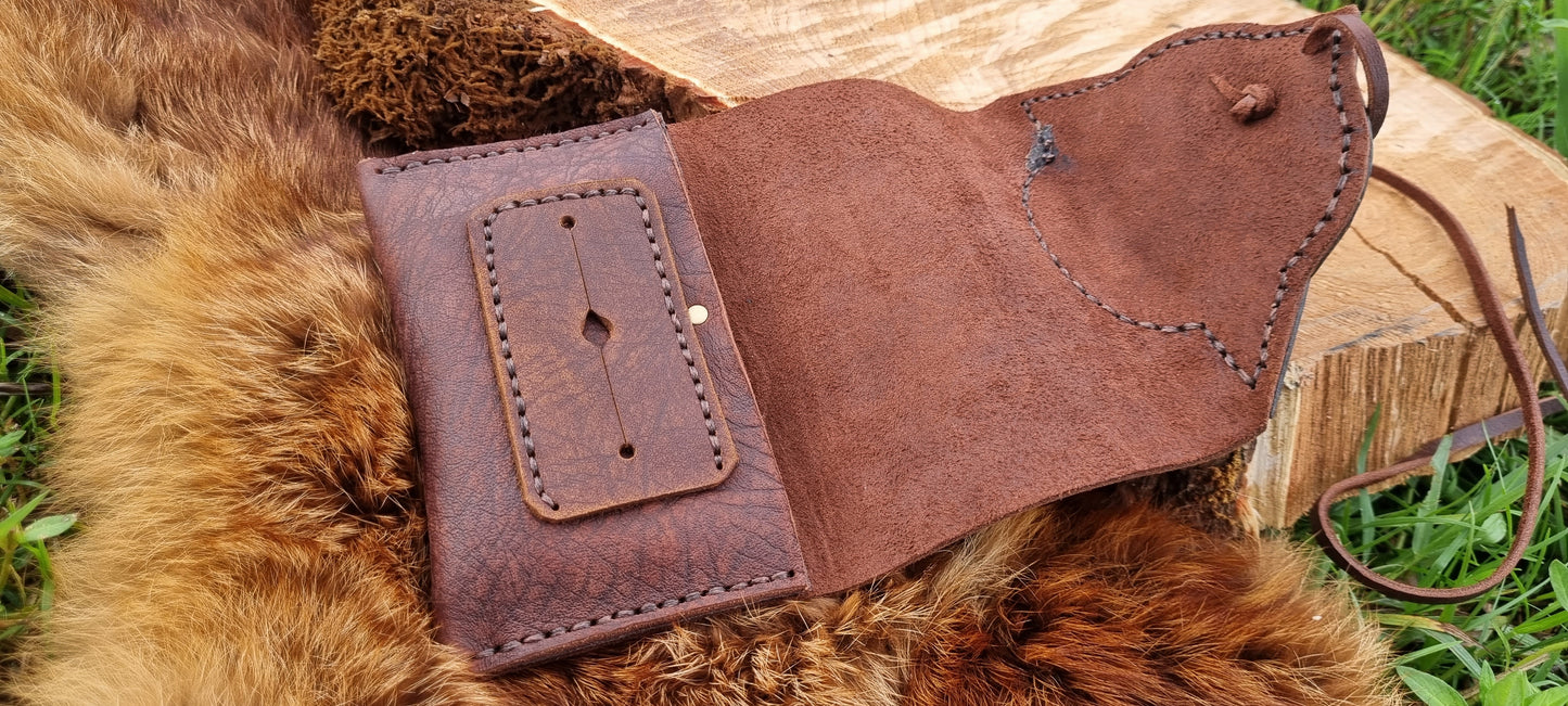 Carved scarob beetle tobacco pouch