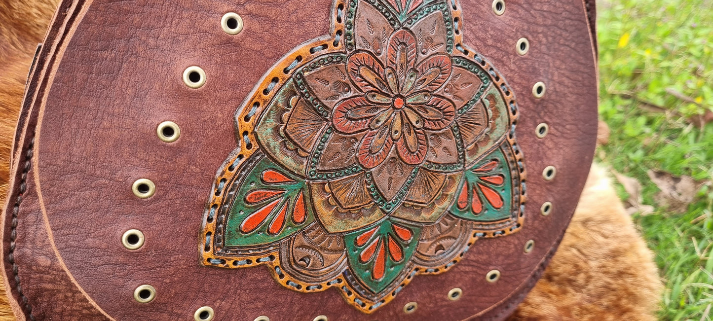 Carved Leather Handbag