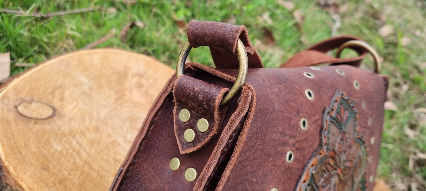 Carved Leather Handbag