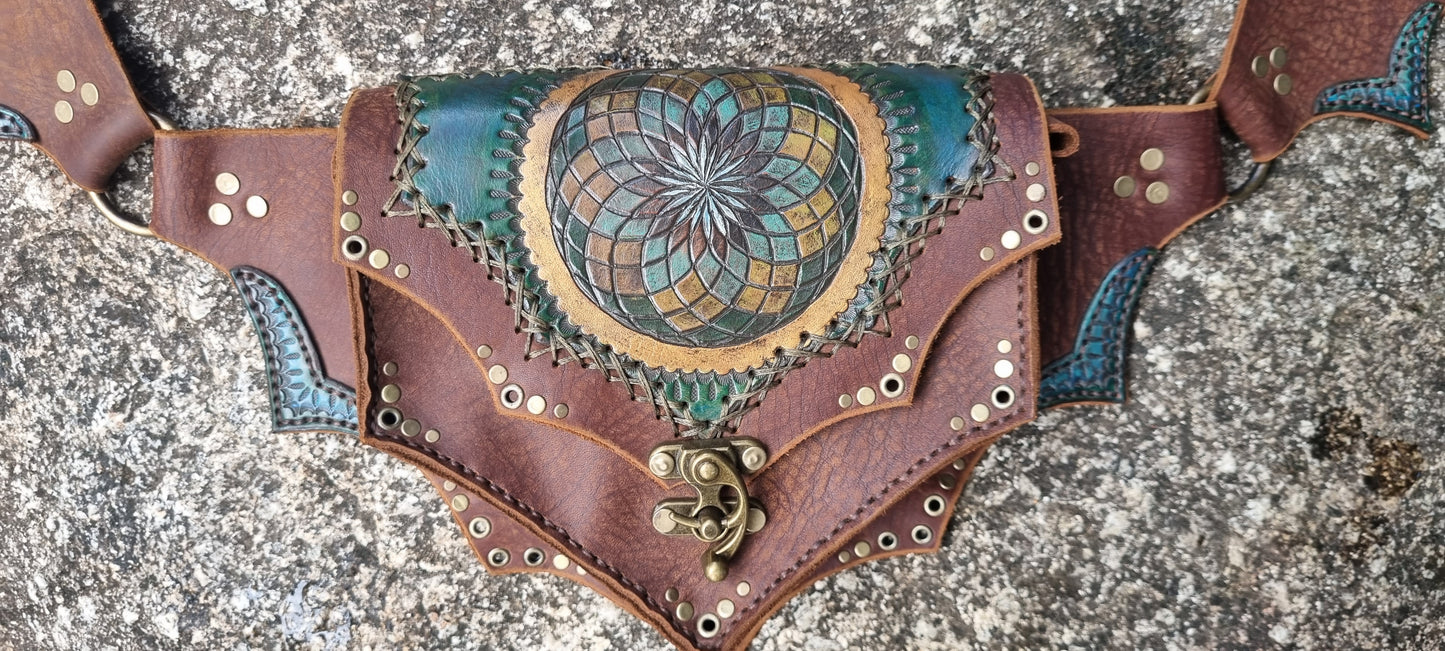 Carved torus yantra bum bag