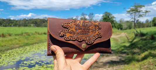 Carved octopus purse