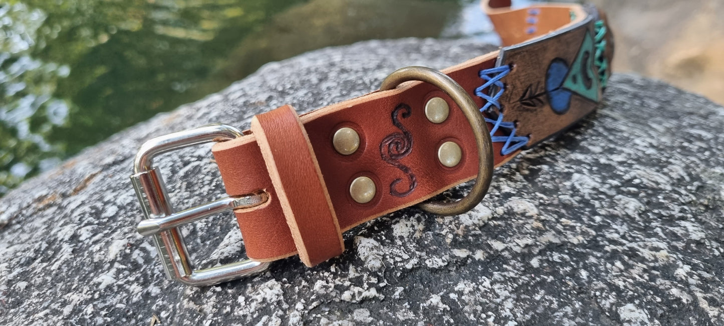 Carved Organite Dog Collar