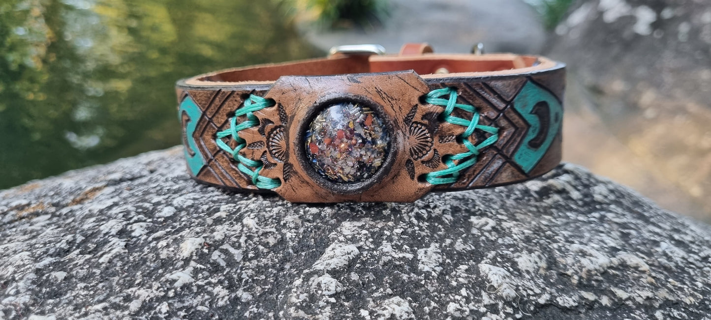 Carved Organite Dog Collar