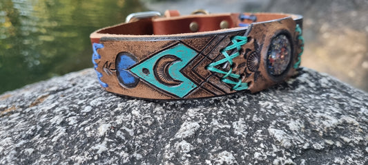 Carved Organite Dog Collar