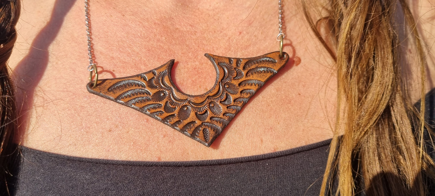 Tribal leather necklace