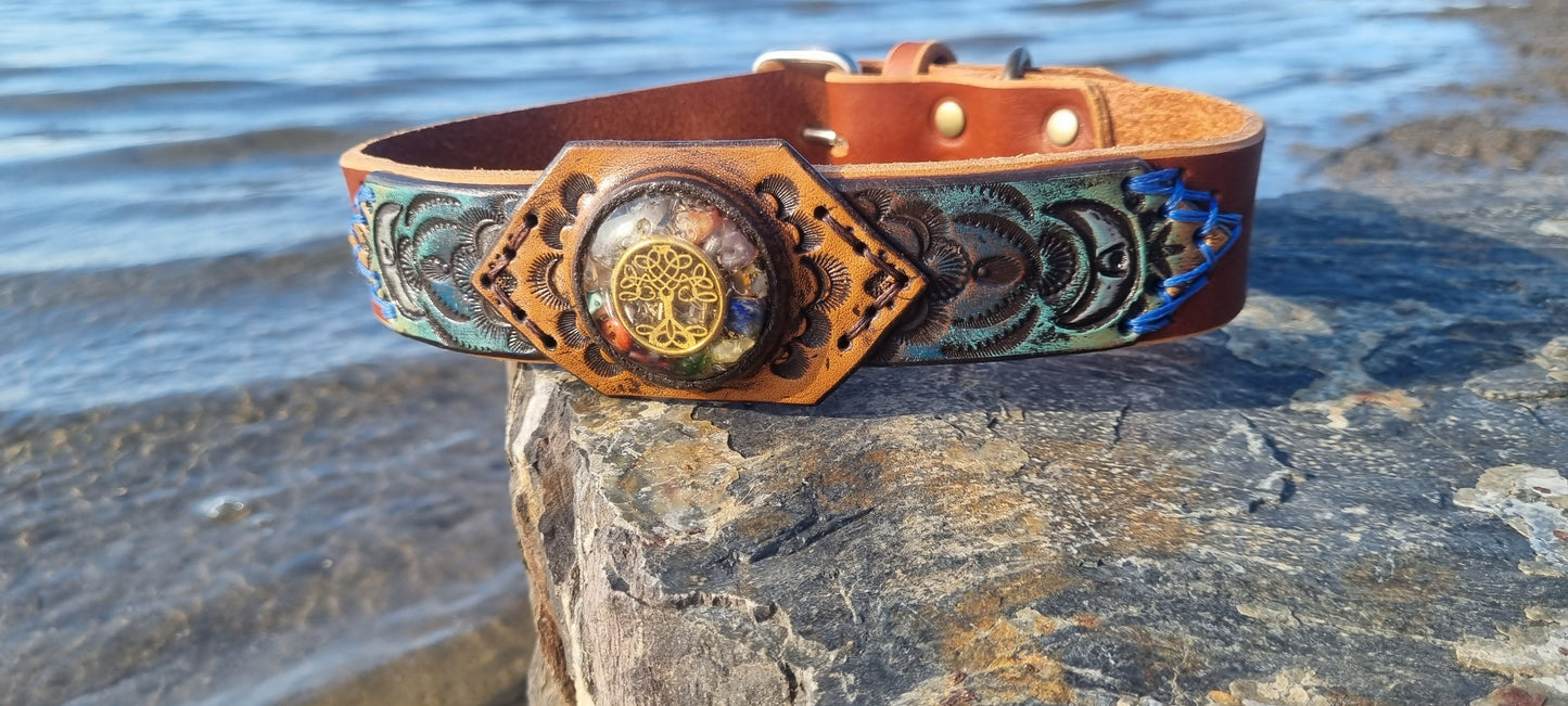 Carved Organite Dog Collar