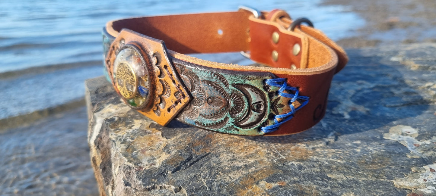 Carved Organite Dog Collar