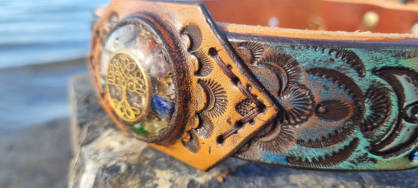 Carved Organite Dog Collar