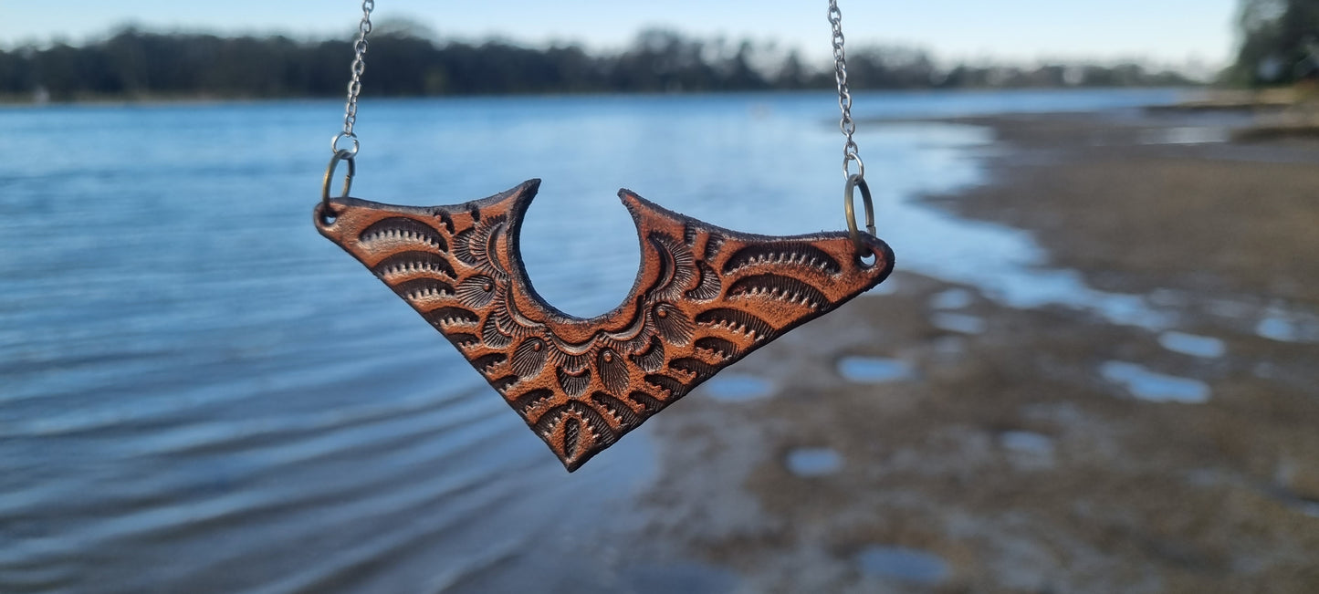 Tribal leather necklace