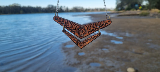 Tribal leather necklace