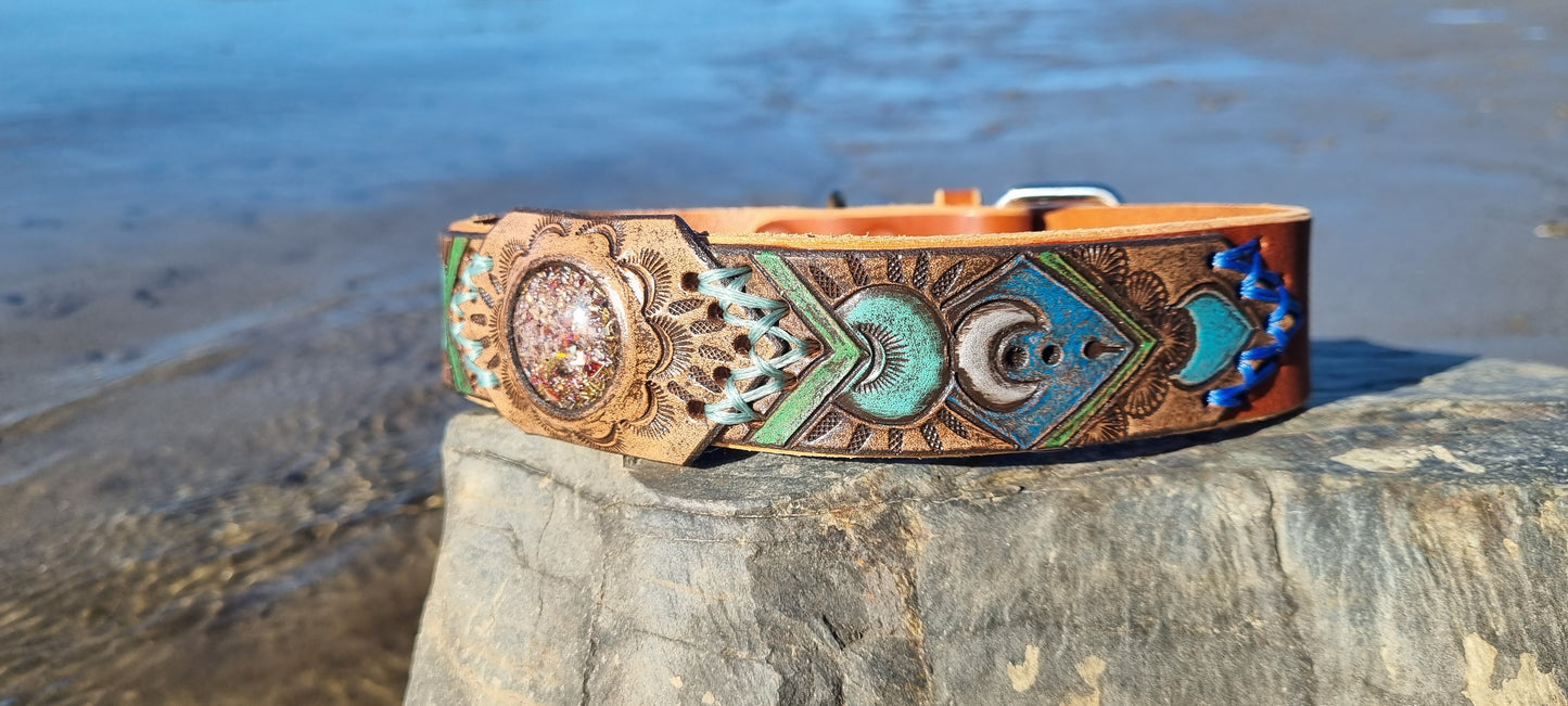 Carved Organite Dog Collar