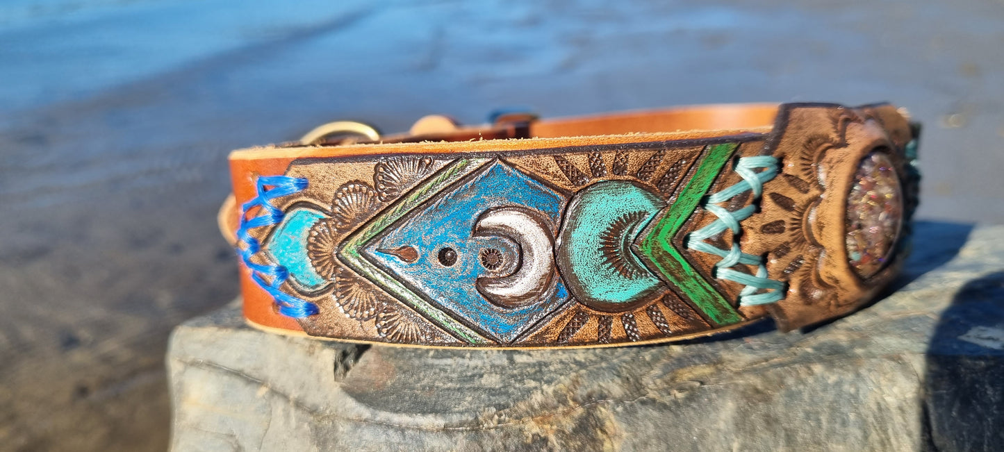 Carved Organite Dog Collar