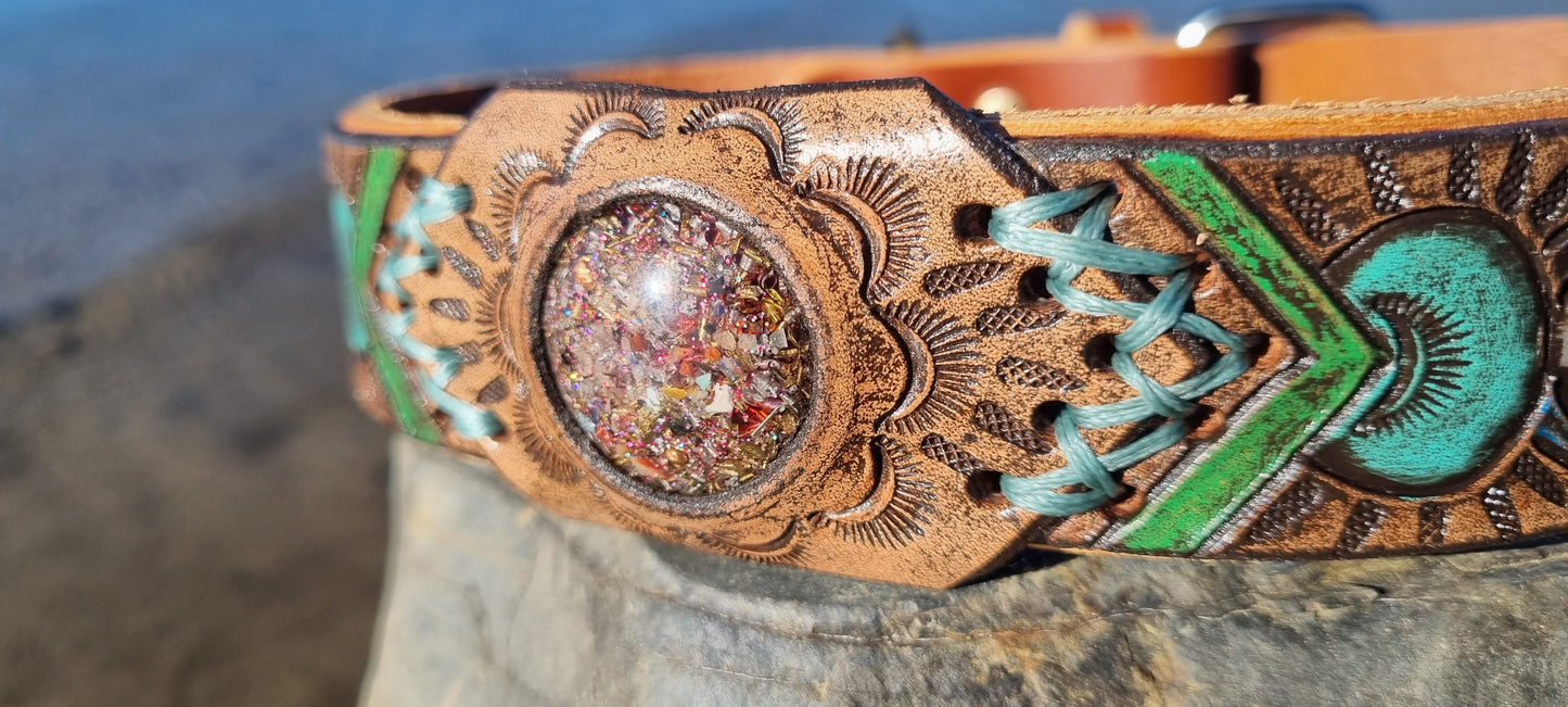 Carved Organite Dog Collar