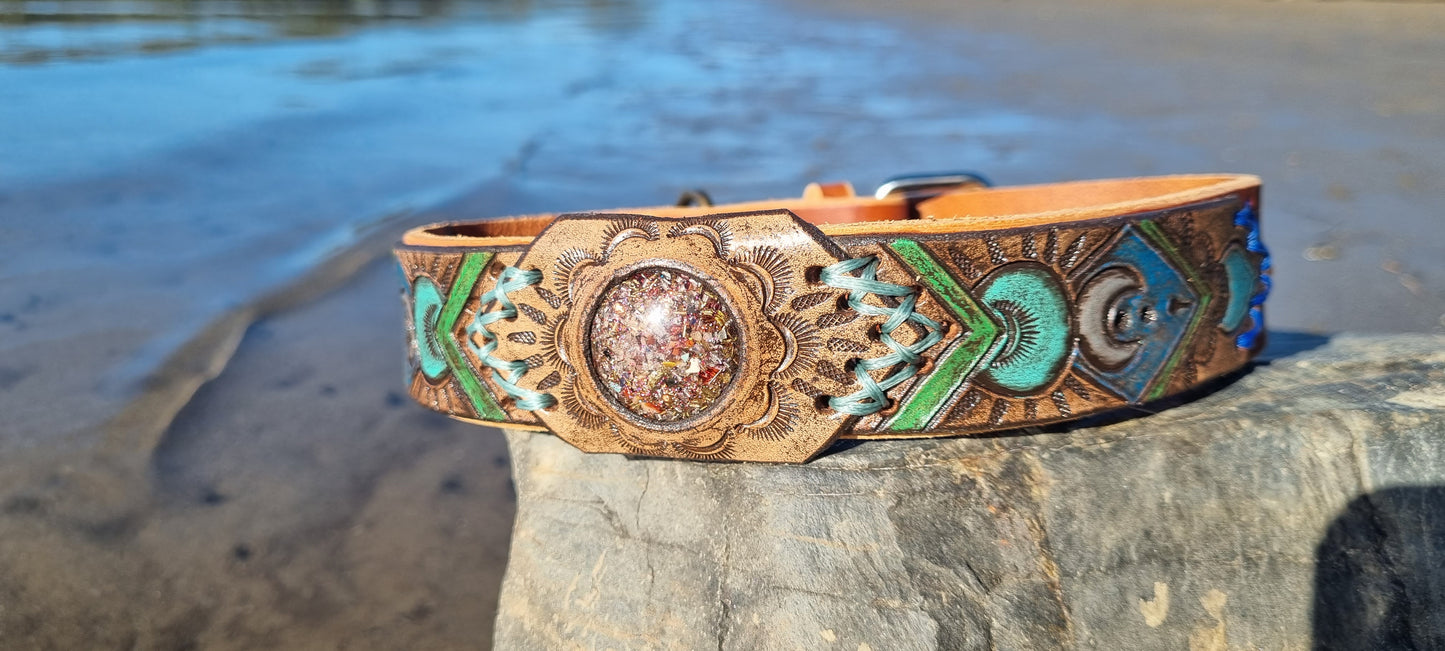 Carved Organite Dog Collar