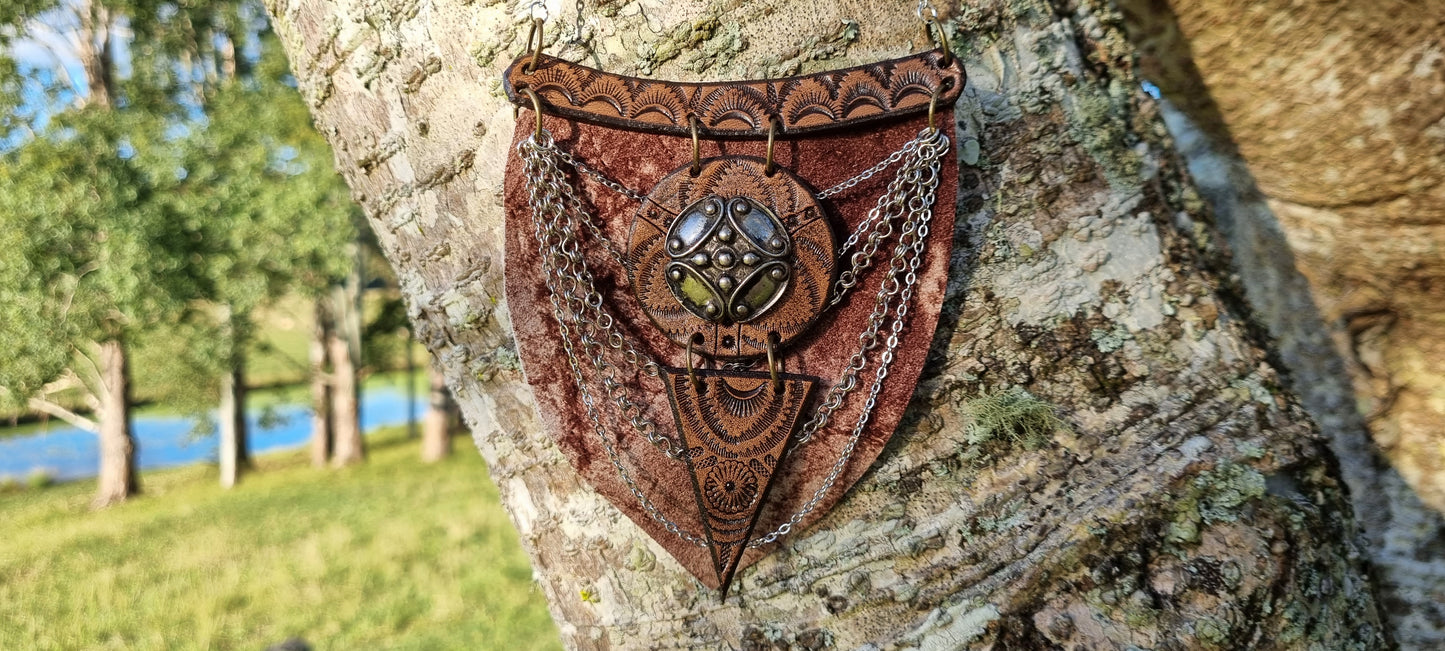 Tribal leather necklace