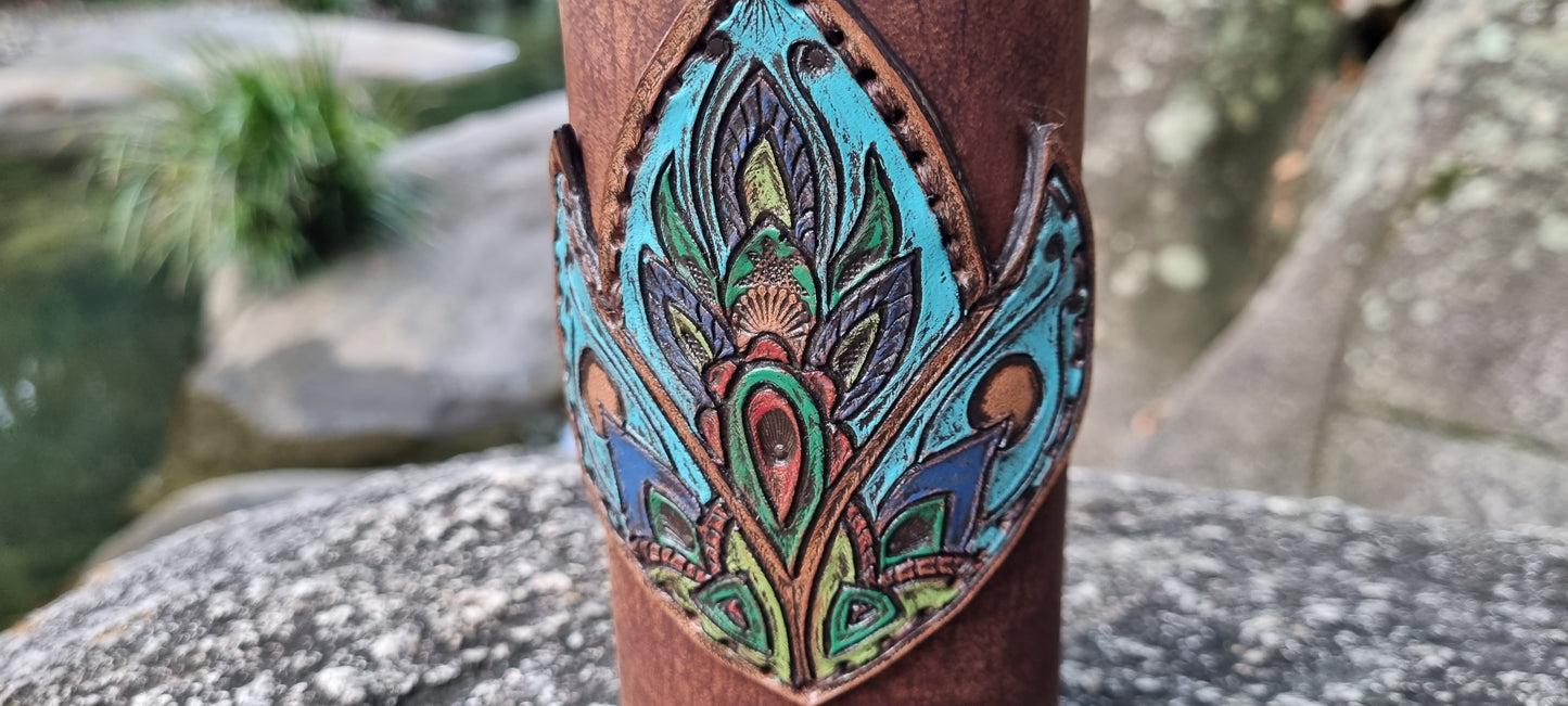 Carved hip bag and matching drink bottle