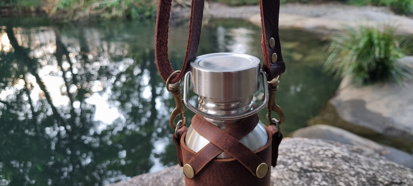 Carved hip bag and matching drink bottle