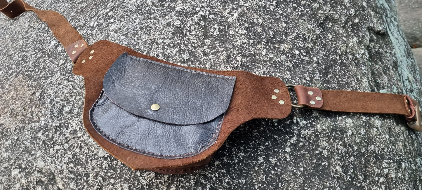 Carved hip bag and matching drink bottle