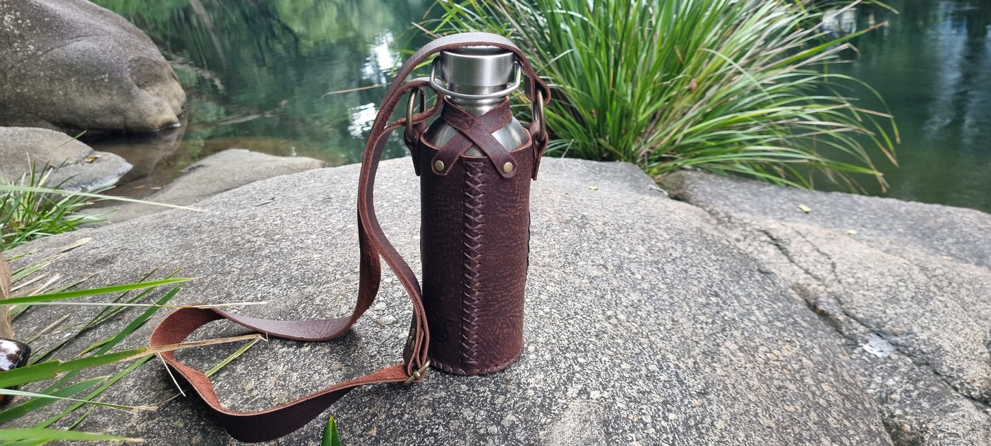 Carved water bottle holder