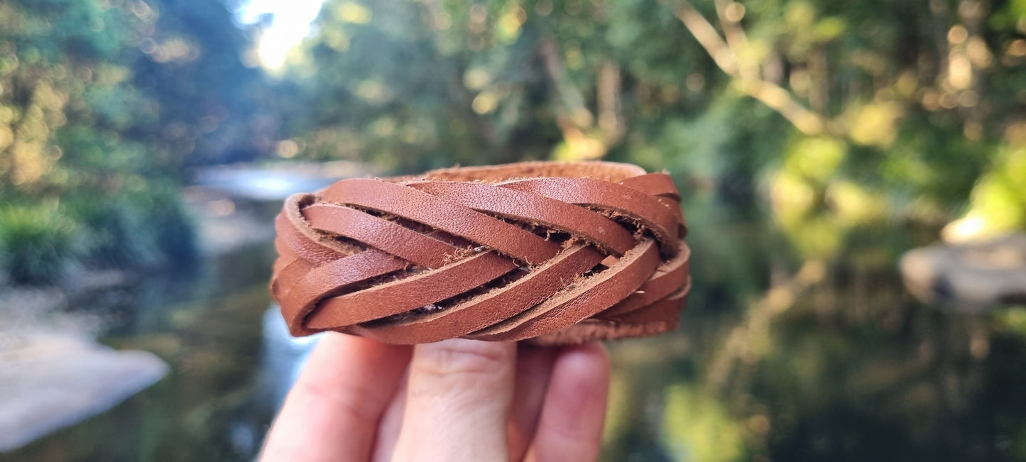 Braided leather bracelet