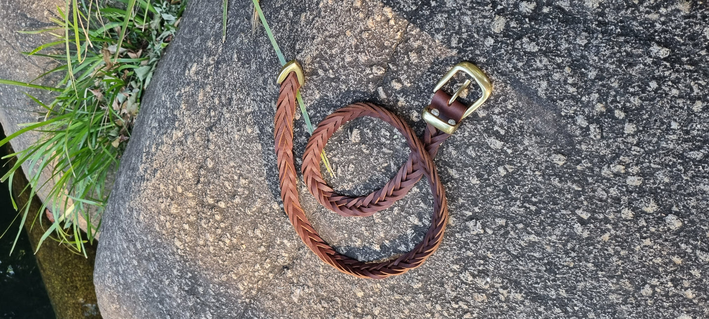 Braided leather belt