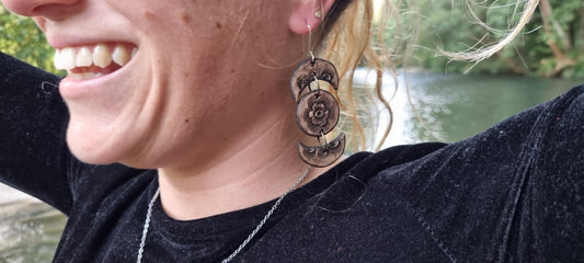 Tribal leather earrings