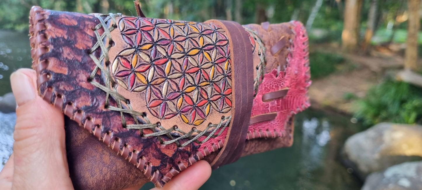 Flower of life tobacco pouch