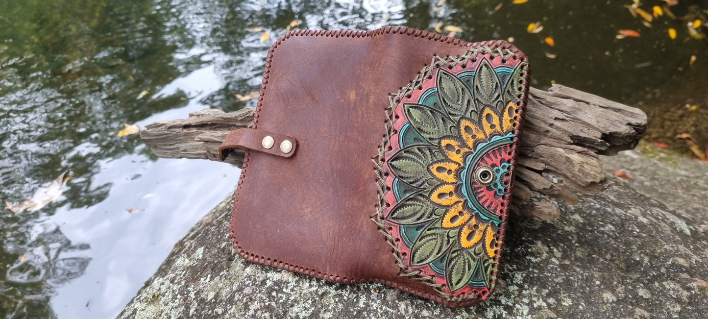 Carved phone case wallet