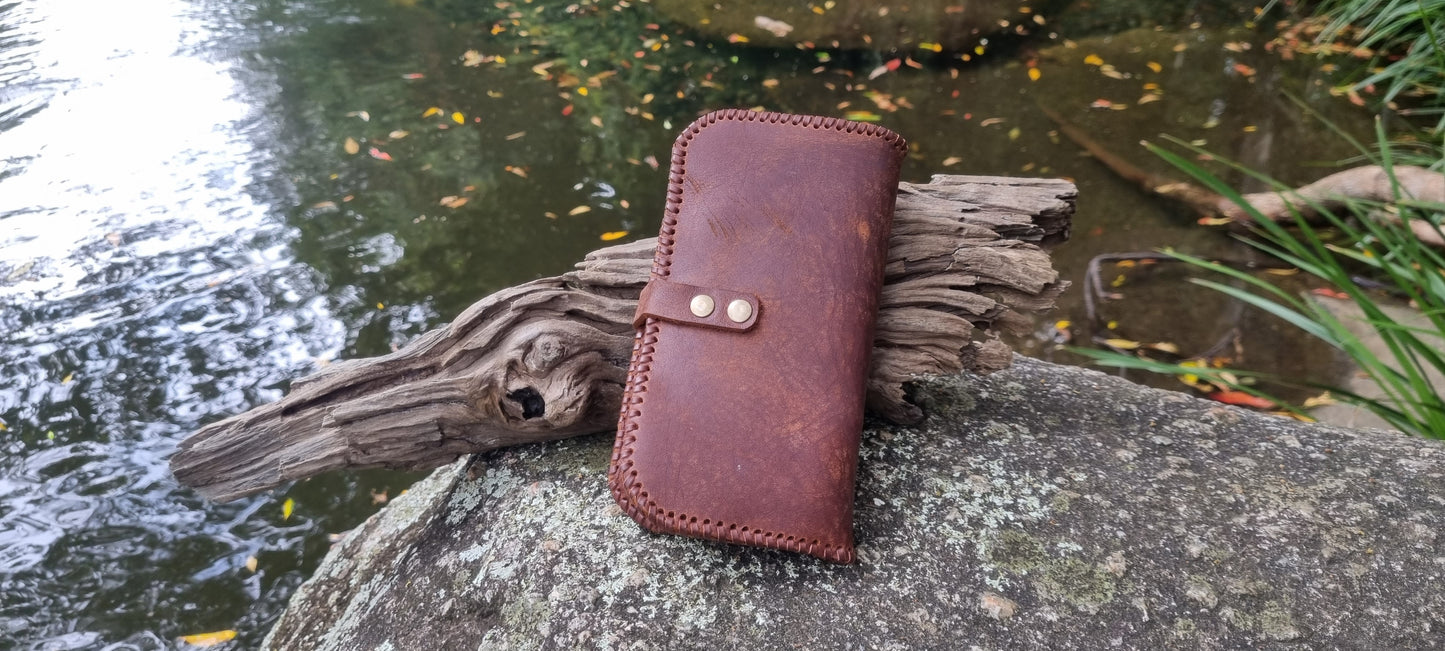 Carved phone case wallet