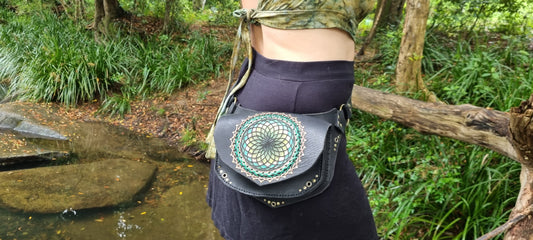 Lotus of life sacred geometric hip bag