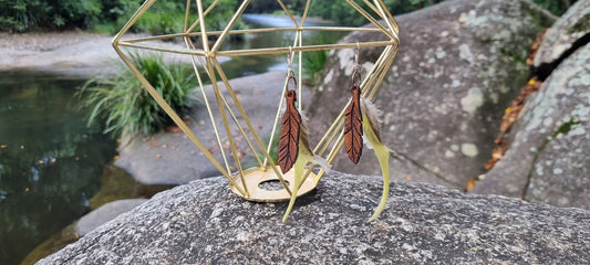 Tribal leather earrings