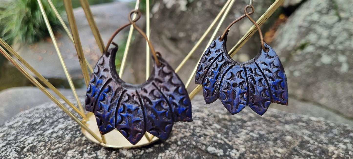 Coloured leather earrings